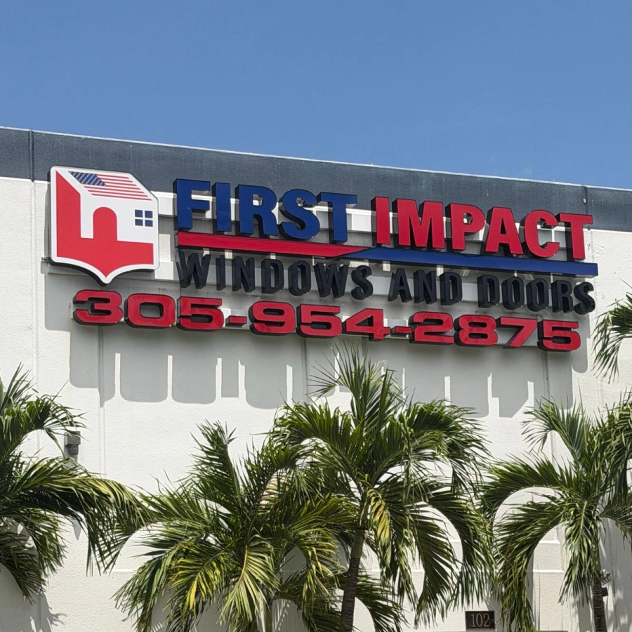 first impact windows and doors building signage